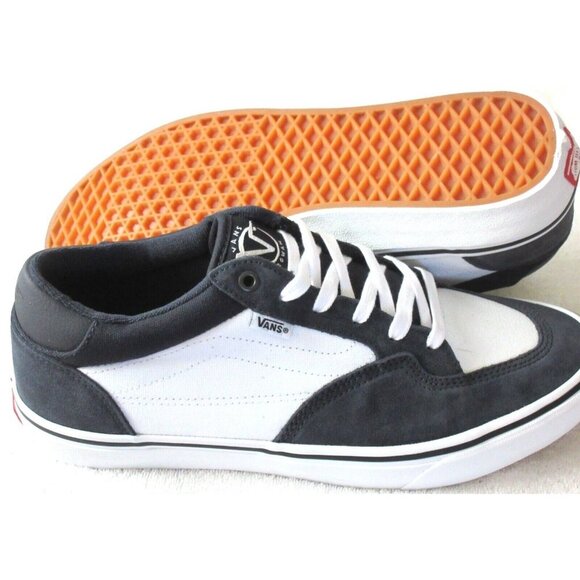 Vans Men's Rowan Zorilla Dark Navy White Suede Canvas Skate Shoes sizes NIB - Picture 2 of 5